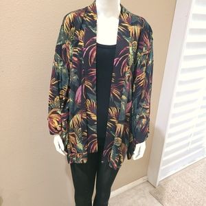 Tropical Print Kimono Top